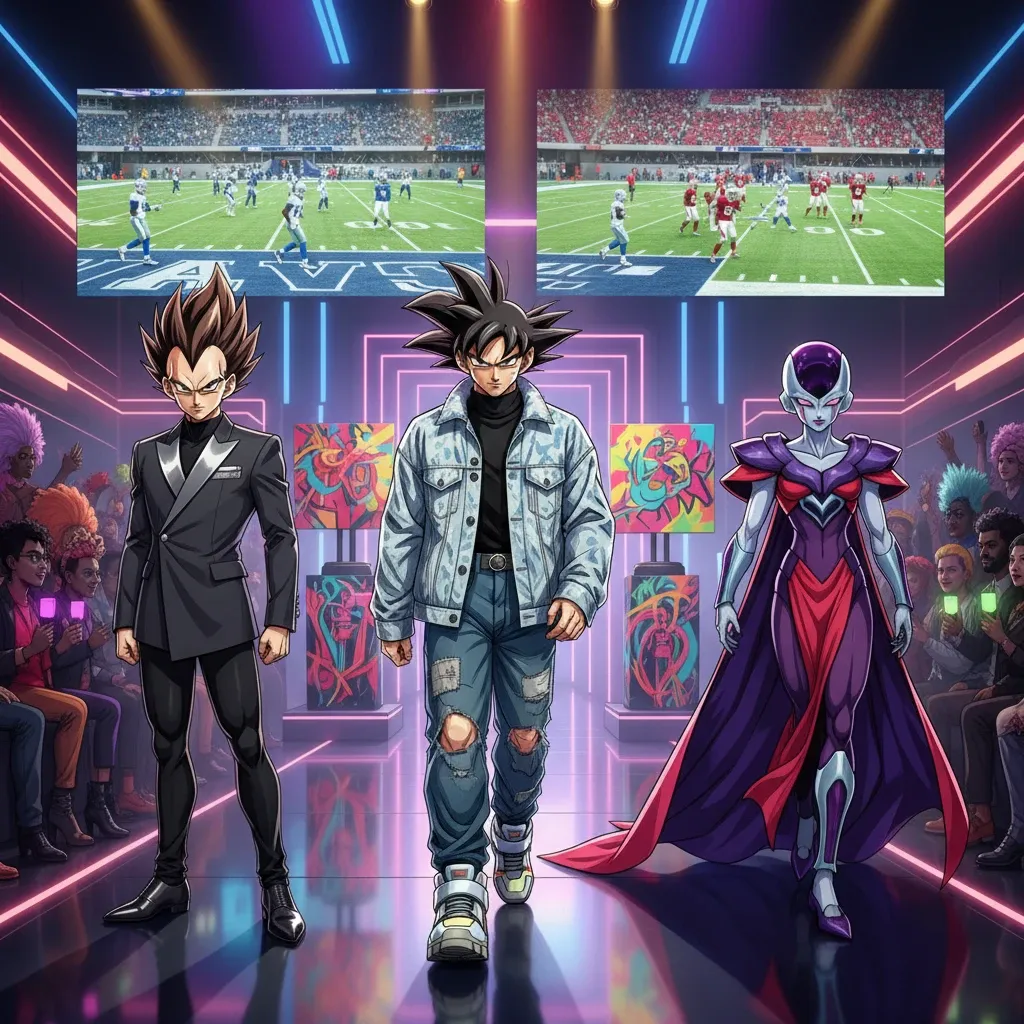 Dragon Ball Z Character Fusion with Casual Avant Garde Fashion Style