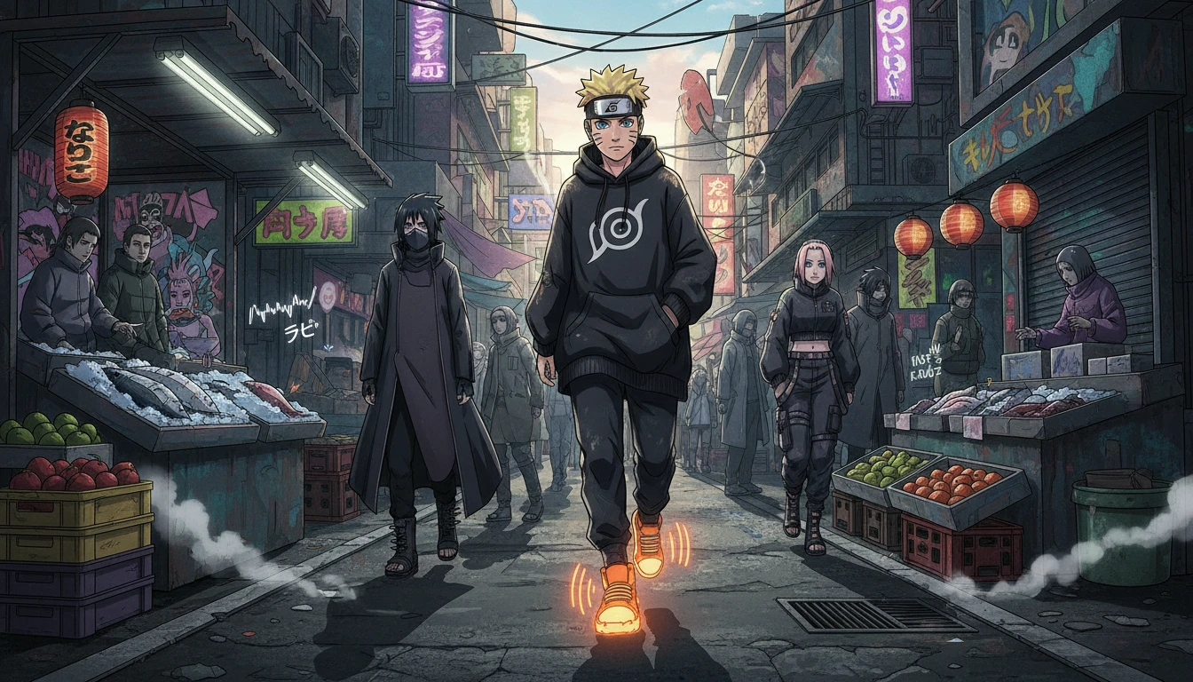 ナルトキャラクターがストリートウェアの混沌に出会う、アバンギャルドなスタイリングで大胆な新しいルックを提案！