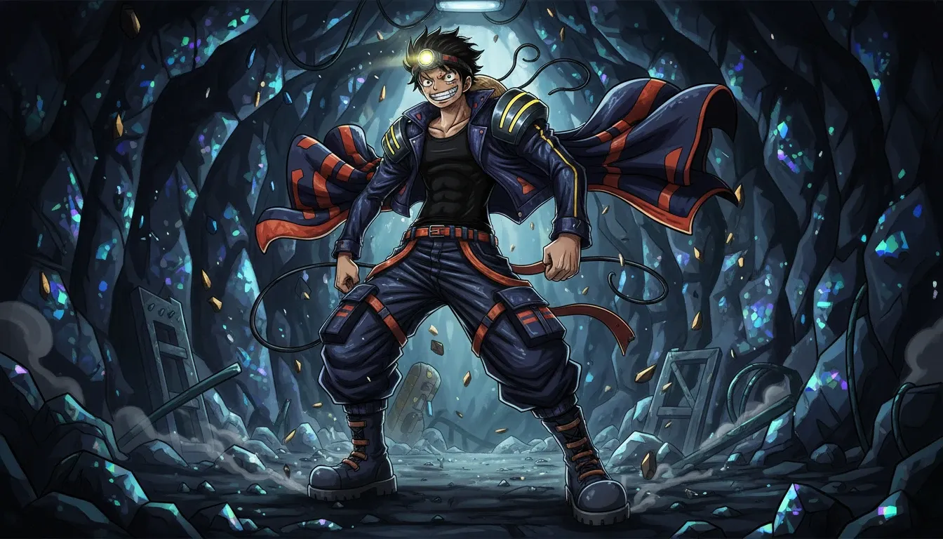 One Piece Luffy Streetwear Remix With Avant Garde Layering And Bold Futuristic Silhouettes