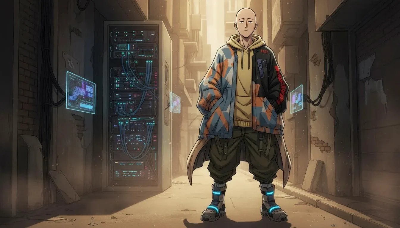 One Punch Man: Saitama Incontra il Caos dell'Avant Streetwear Dove gli Strati Pigri Diventano Stile di Armatura Futuristica