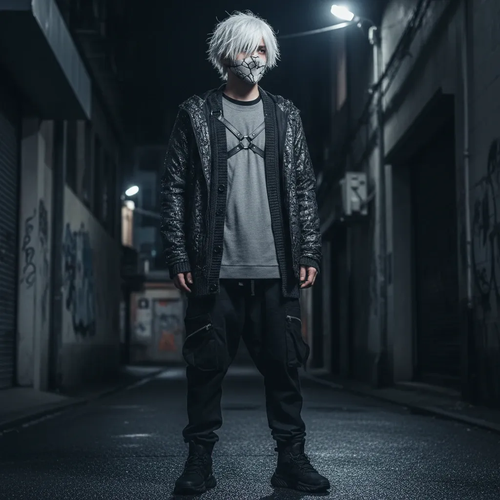 Tokyo Ghoul Kaneki Ken Streetwear Rebellion Where Casual Layers Meet Avant Garde Dark Elegance